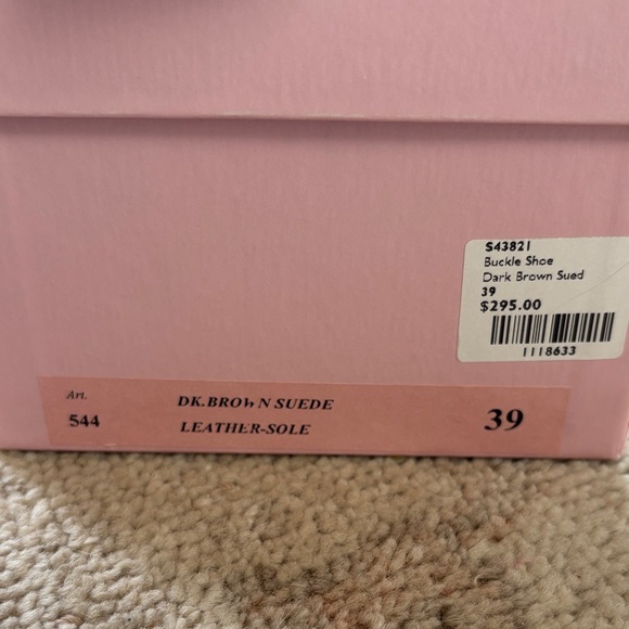 ANN MASHBURN Buckle Shoe Dark Brown Suede Heels - Picture 2 of 13